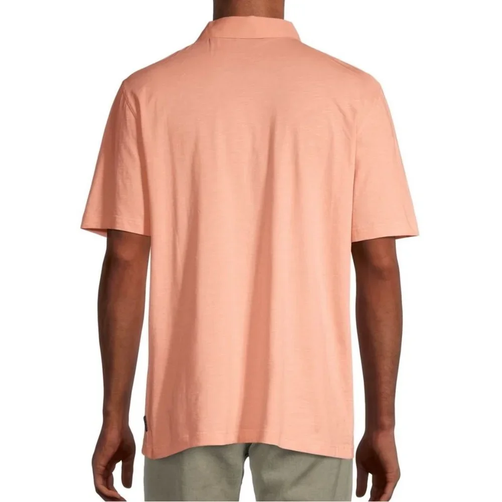 Ted Baker London Final Sale Men's Distanc Slub Cotton Polo Pocket Shirt Orange M - Picture 3 of 7